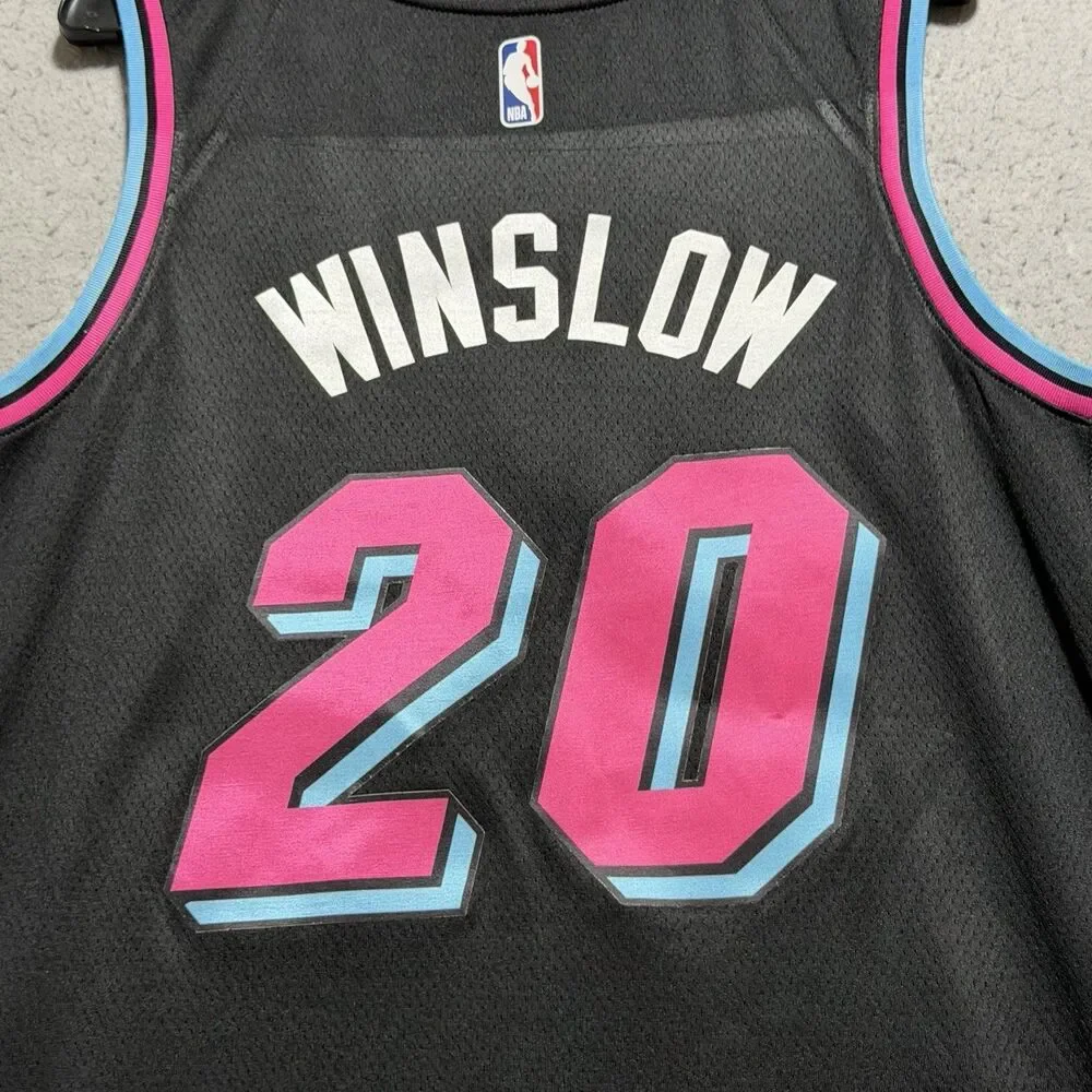 Nike NBA Miami Heat Justise Winslow #20 SB Vice Jersey Black Men’s XL Size 52